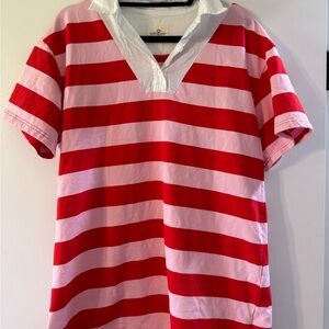 Umgee Red and Pink Striped Dress